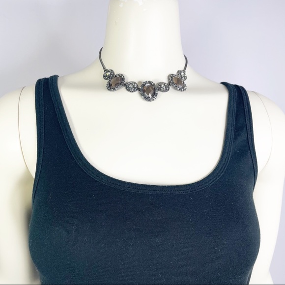 Victorian-Style Brown Gem Necklace - Picture 3 of 7